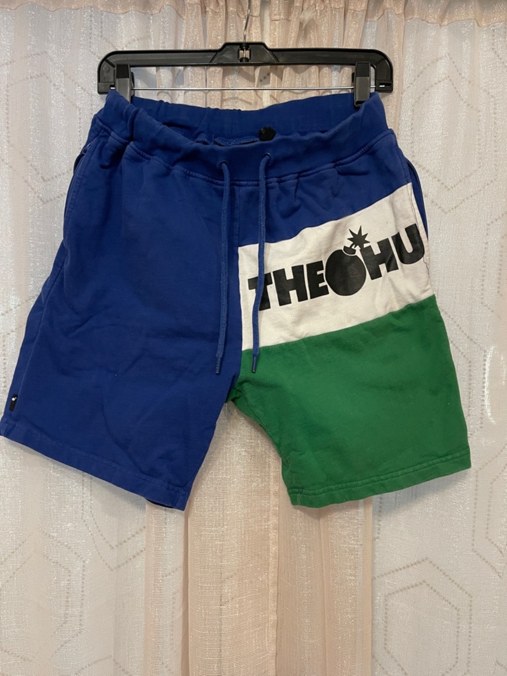 The Hundreds Blue, White & Green Colorblock Drawstring Shorts